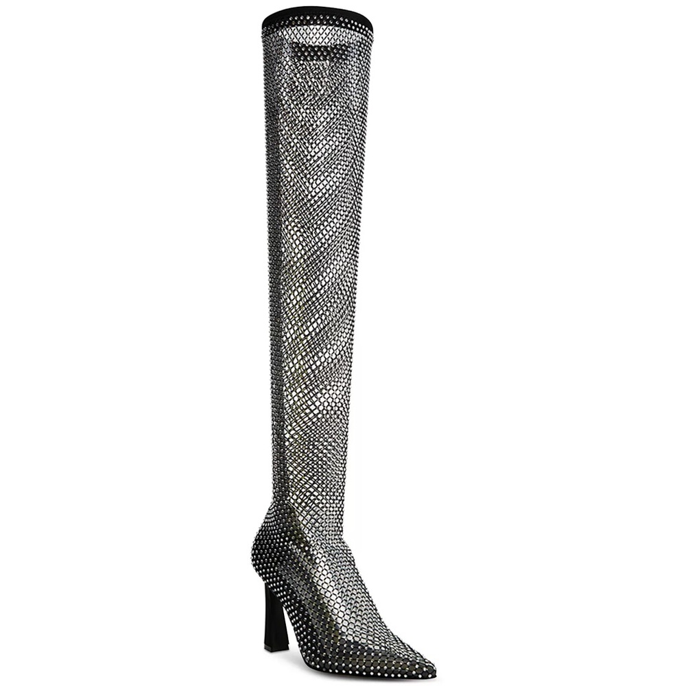 Steve Madden ~ Women's Sapphire Black Rhinestone Mesh Bo…